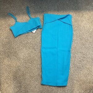 Fashion Nova Blue Two-Piece Dress